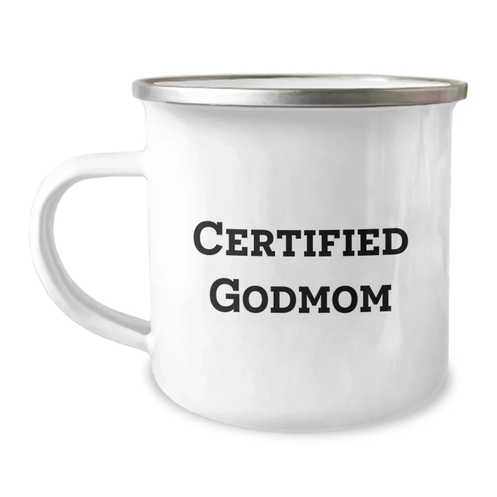 Funny Godmom Gifts from Family, Camping Mug for Godmom, 'Certified Godmom' Quote, Christmas Unique Gifts
