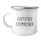 Funny Stepmother Gifts, Camping Mug for Stepmothers, Certified Stepmother Christmas Unique Gifts from Family to Stepmother
