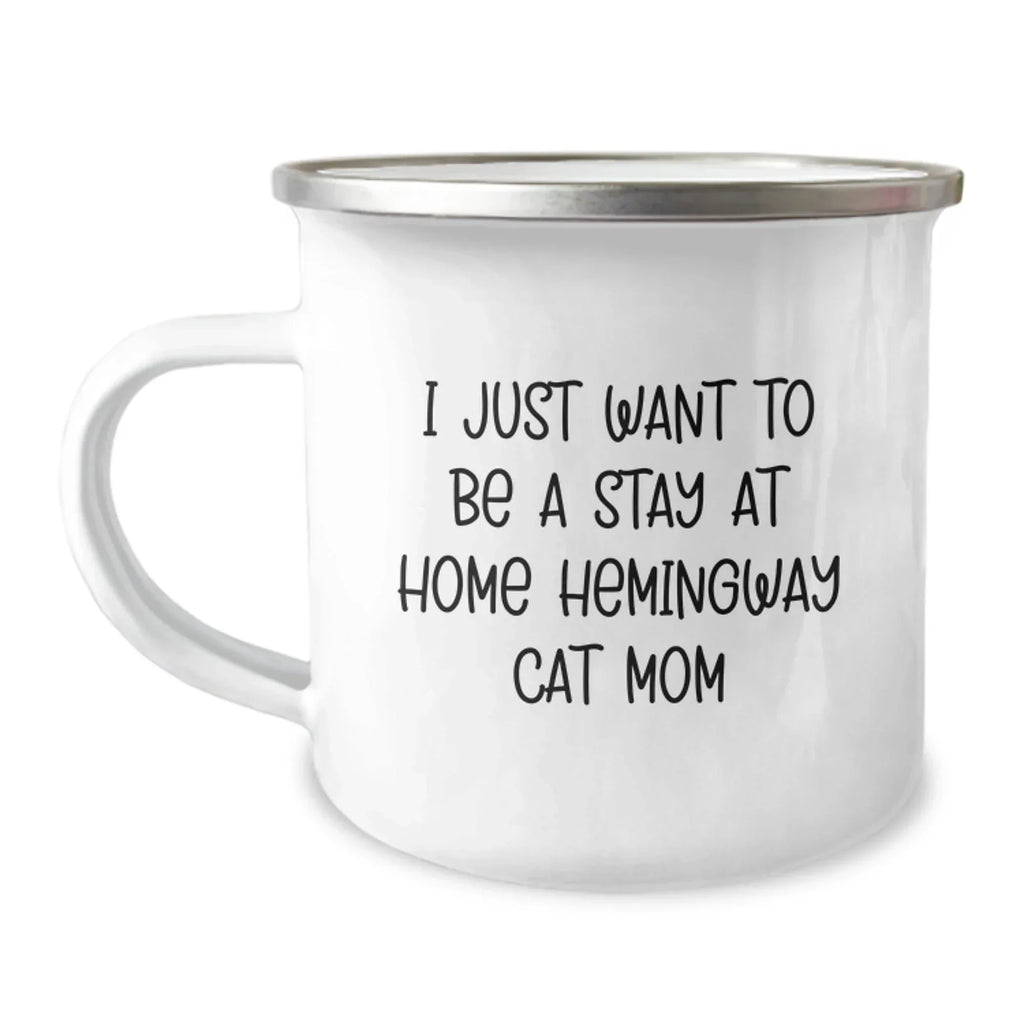 Funny Hemingway Cat Gifts from Men to Women - Hemingway Cat Camping Mug for Valentine's Unique Gifts