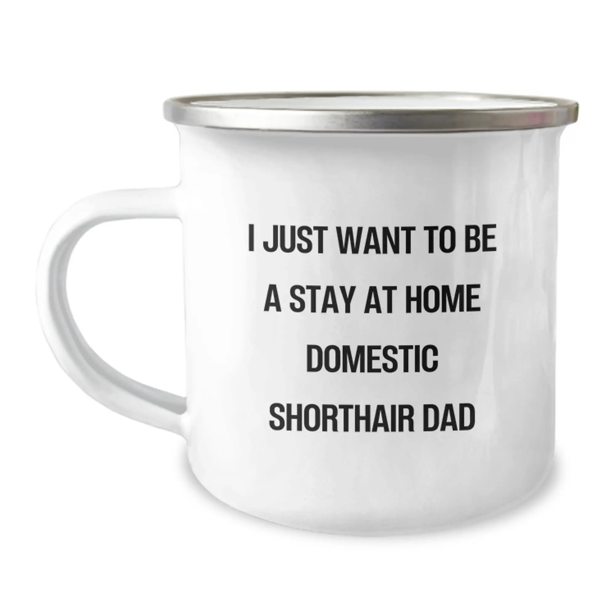 Funny Domestic Shorthair Cat Gifts for Him - Camping Mug for Dad Stay at Home - Birthday Unique Gifts from Family - Image 1