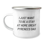 Great Pyrenees Dad Gifts, Funny Camping Mug for Great Pyrenees Lovers, Christmas Unique Presents from Dad to Family