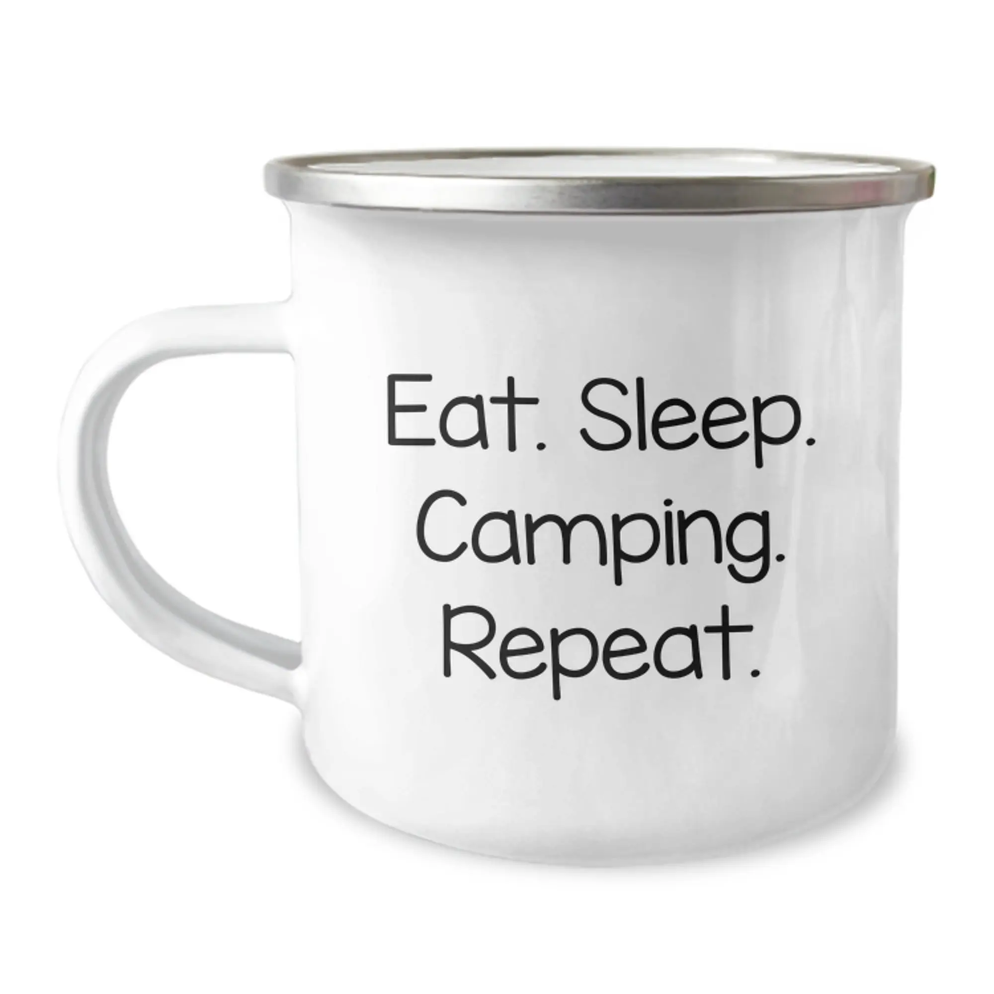 Funny Camping Mug Gifts for Friends - Eat. Sleep. Camping. Repeat. Birthday Unique Presents - Image 1