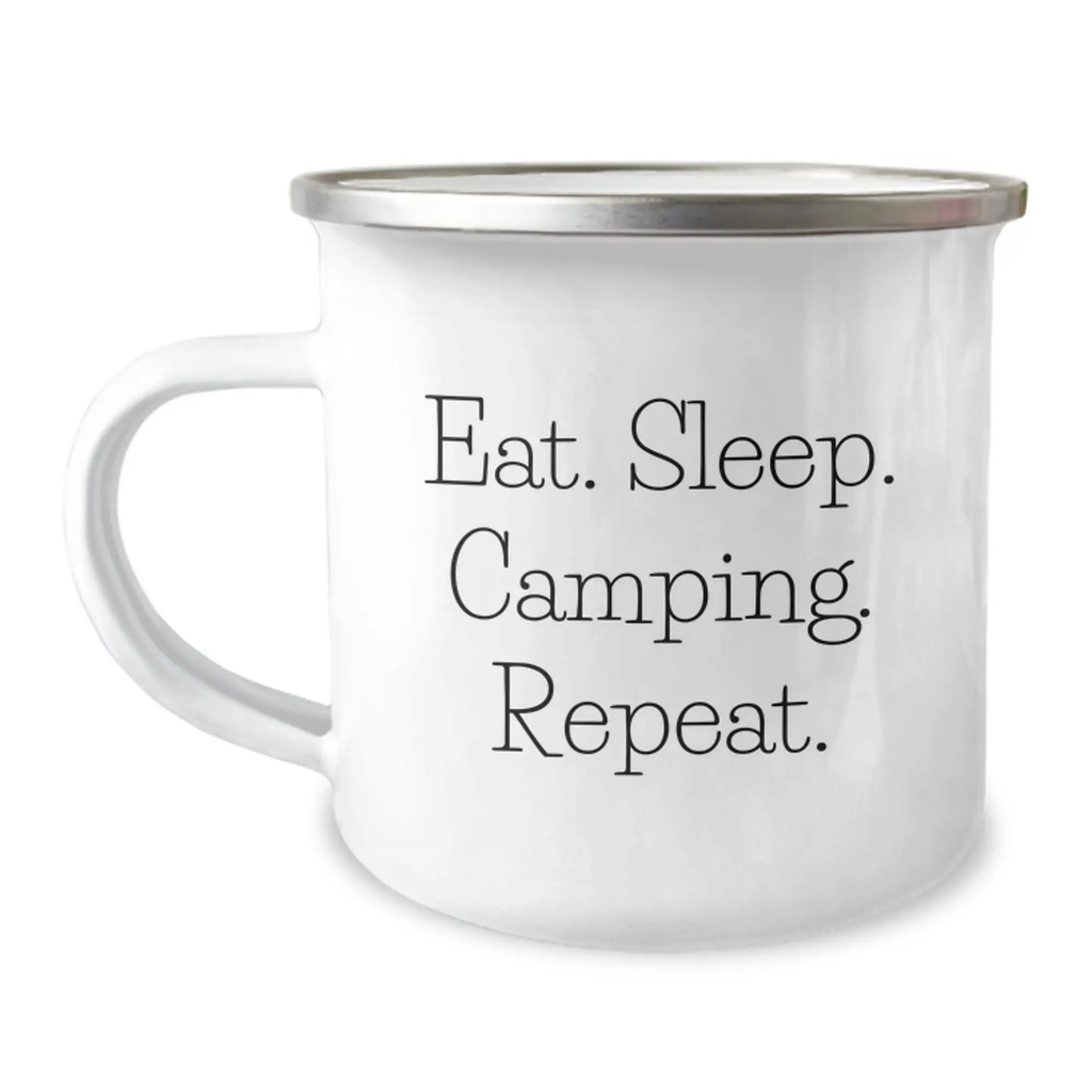 Funny Camping Mug Gifts from Friends - Eat. Sleep. Camping. Repeat. for Camping Lovers Birthday Unique Gifts - Image 1