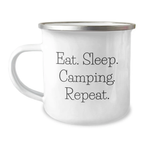 Funny Camping Mug Gifts from Friends - Eat. Sleep. Camping. Repeat. for Camping Lovers Birthday Unique Gifts - Image 1