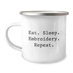 Fun Embroidery Camping Mug Gifts from Men to Women and Friends for Christmas