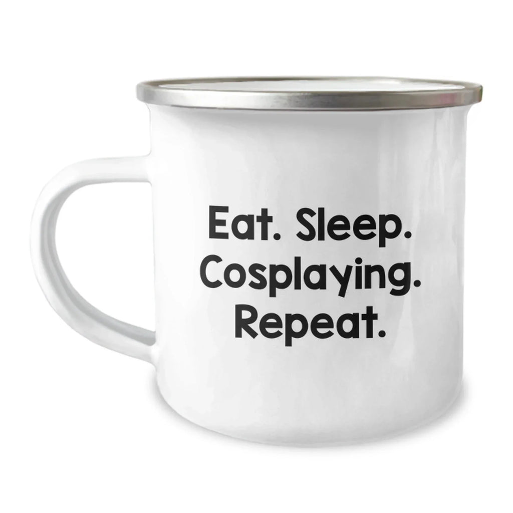 Funny Cosplaying Gifts for Friends Gifts from Men - Eat. Sleep. Cosplaying. Repeat. on Unique Graduation Camping Mug