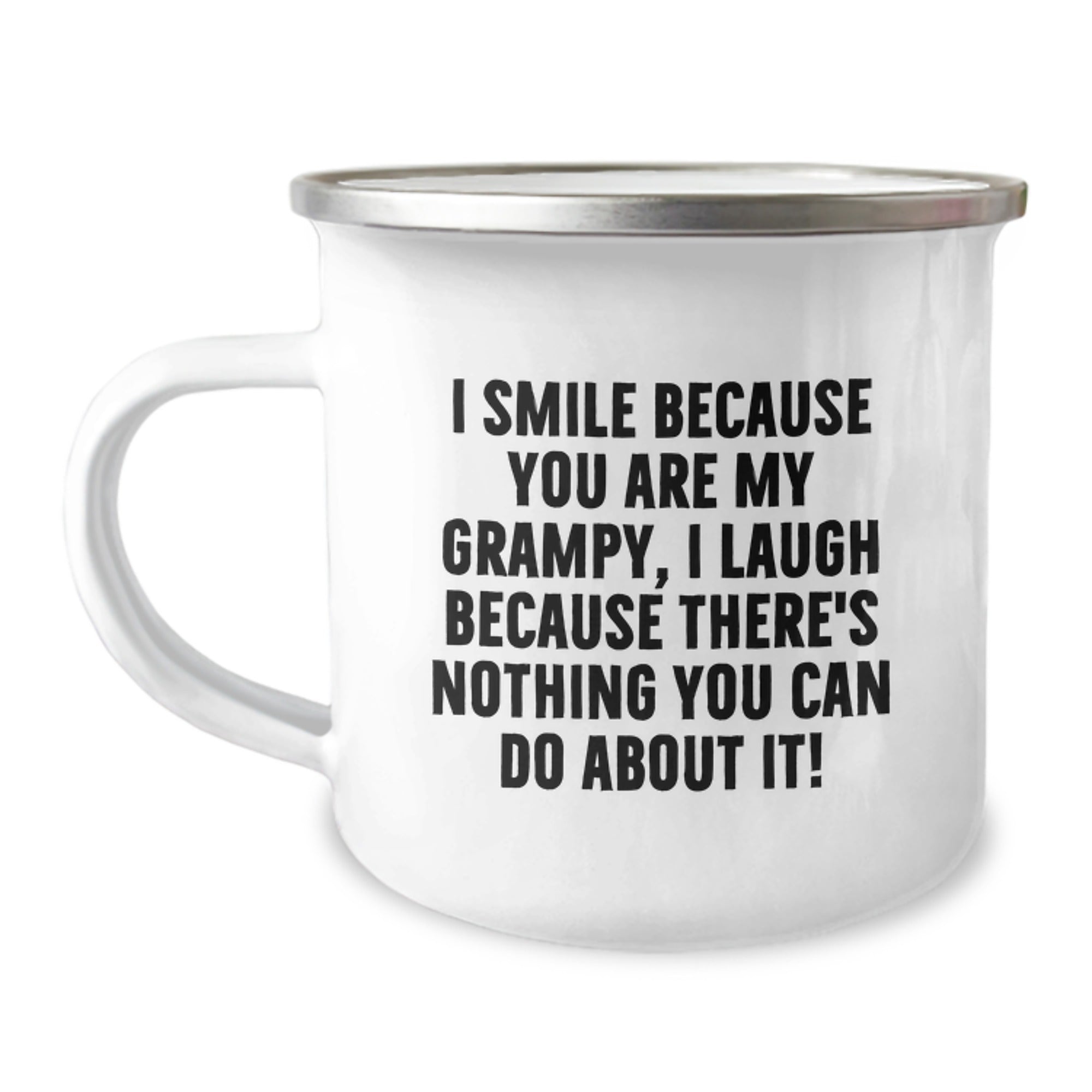Funny Grampy Camping Mug Gifts from Family, Perfect Birthday Unique Gifts for Grampy, Stainless Steel with Enamel Finish - Image 1
