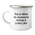 Funny Actuary Gifts for Him - Camping Mug, Perfect Unique Valentine's Presents from Friends to Actuary Men