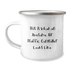 Funny Air Traffic Controller Gifts, Cute Valentine's Mugs for Men, This Is What An Awesome Air Traffic Controller Looks Like Enamel Camping Mug