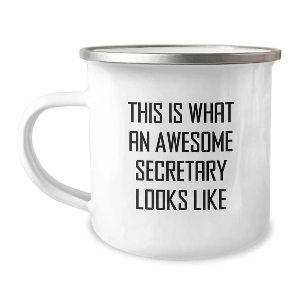 Funny Secretary Gifts from Friends to Awesome Secretaries on Graduation - 'This Is What An Awesome Secretary Looks Like' Printed Stainless Steel Camping Mug