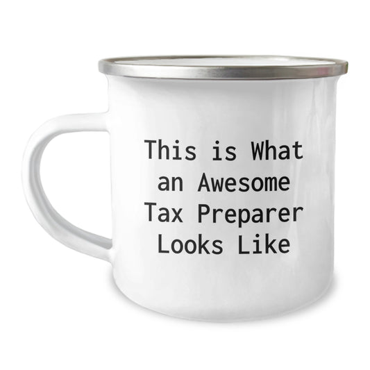 Tax Preparer Gifts from Friends - 'This Is What An Awesome Tax Preparer Looks Like' Funny Camping Mug for Graduation Unique Gifts - Image 1