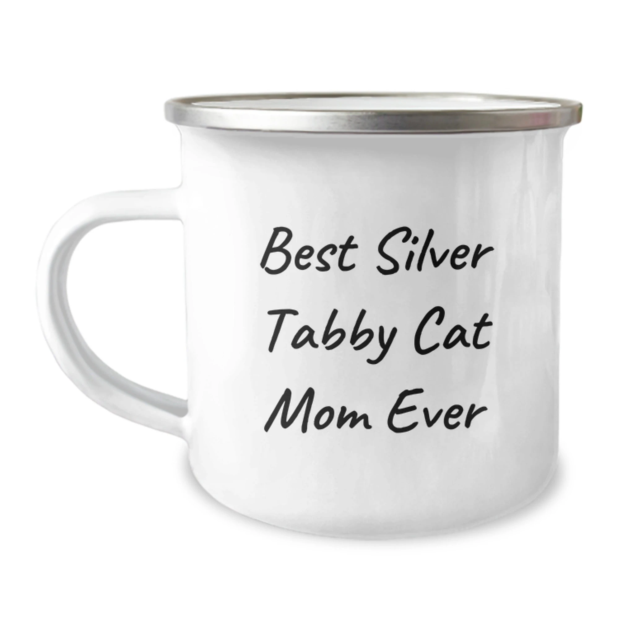 Unique Silver Tabby Cat Mom Gifts Camping Mug