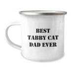 Funny Tabby Cat Camping Mug Gifts from Best Tabby Cat Dad Ever
