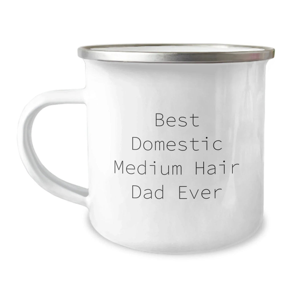 Funny Domestic Medium Hair Cat Gifts for Dad Camping Mug