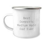 Funny Domestic Medium Hair Cat Gifts for Dad Camping Mug