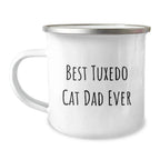 Tuxedo Cat Dad Gifts from Friends for Men, Funny Camping Mug for Graduation