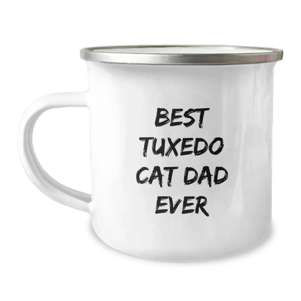 Tuxedo Cat Dad Ever Funny Gifts from Family to Grads, Best Camping Mug for Men, Unique Graduation Gifts