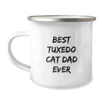 Tuxedo Cat Dad Ever Funny Gifts from Family to Grads, Best Camping Mug for Men, Unique Graduation Gifts