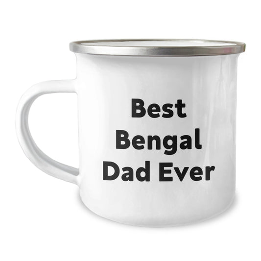 Funny Bengal Cat Lover Gifts from Mom for Best Bengal Dad Ever, 12 oz Camping Mug for Graduation - Image 1