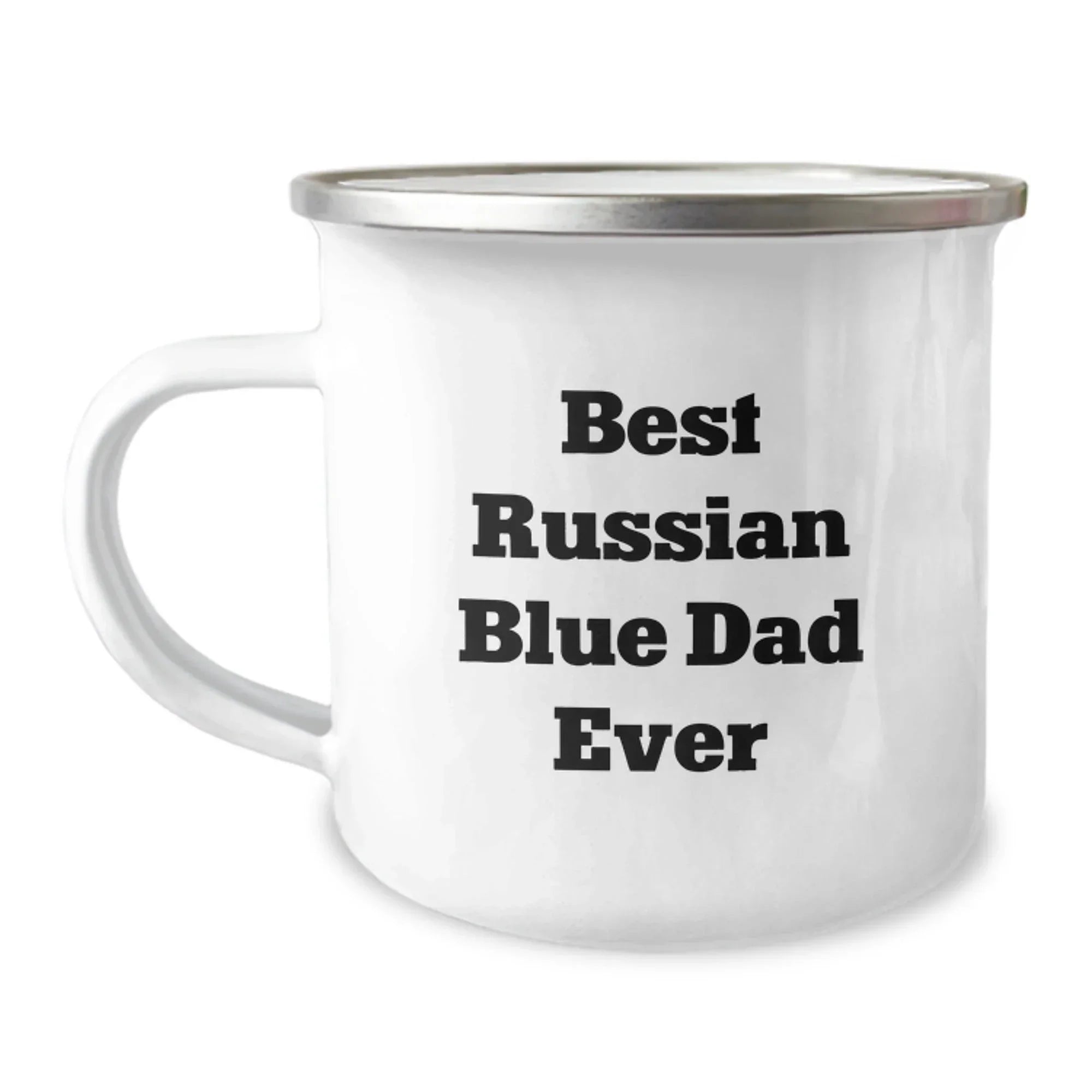 Russian Blue Cat Lover's Camping Mug, Best Dad Ever, Graduation Unique Gifts from Men to Russian Blue Cat Owners