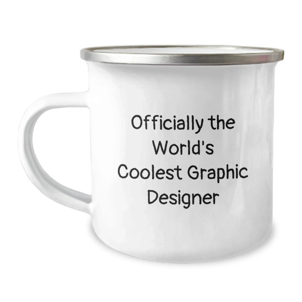 Funny Graphic Designer Gifts from Friends for Graduation - Officially The World's Coolest Camping Mug, 12 oz