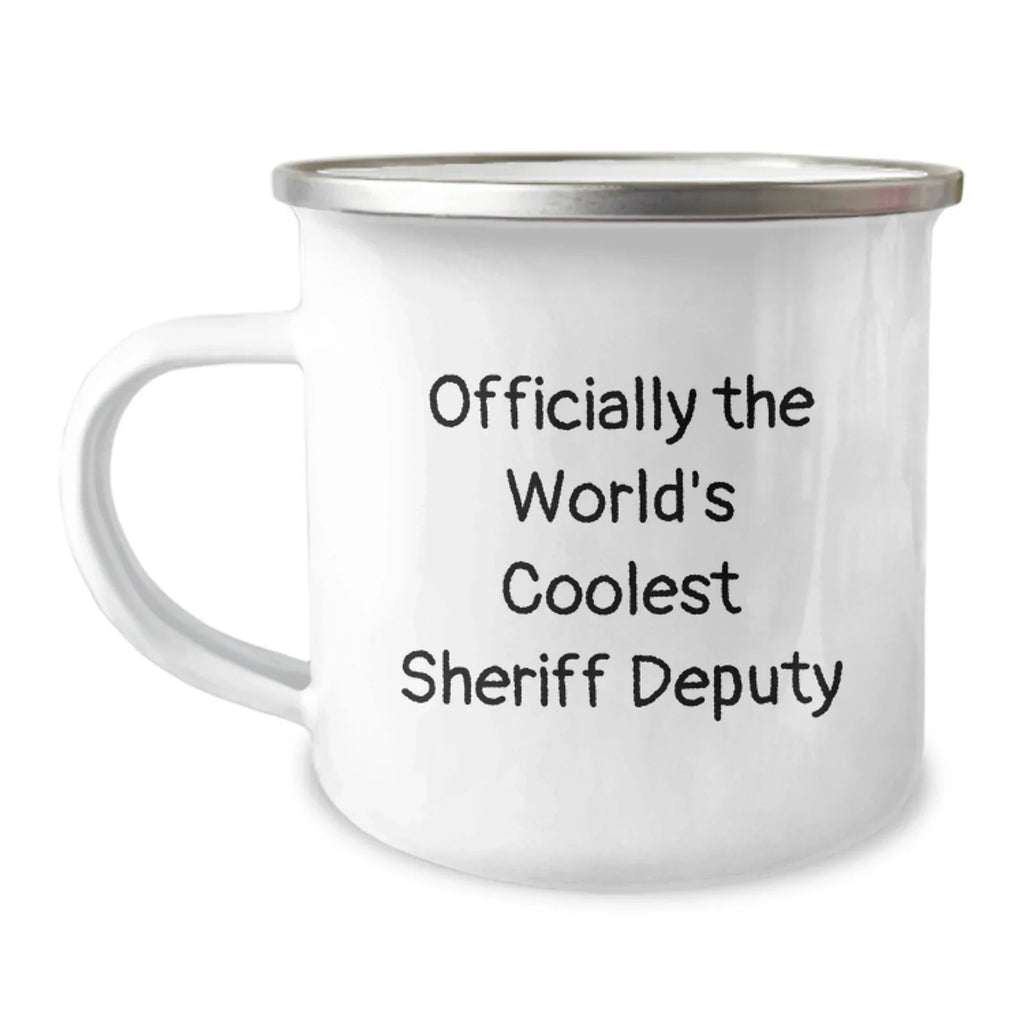 Funny Sheriff Deputy Gifts for Men - Officially The World's Coolest Sheriff Deputy Camping Mug, Perfect for Christmas Unique Gifts from Friends, Family