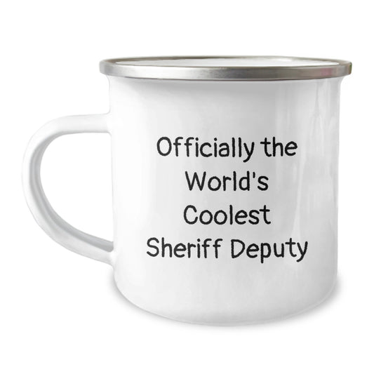 Funny Sheriff Deputy Gifts for Men - Officially The World's Coolest Sheriff Deputy Camping Mug, Perfect for Christmas Unique Gifts from Friends, Family - Image 1