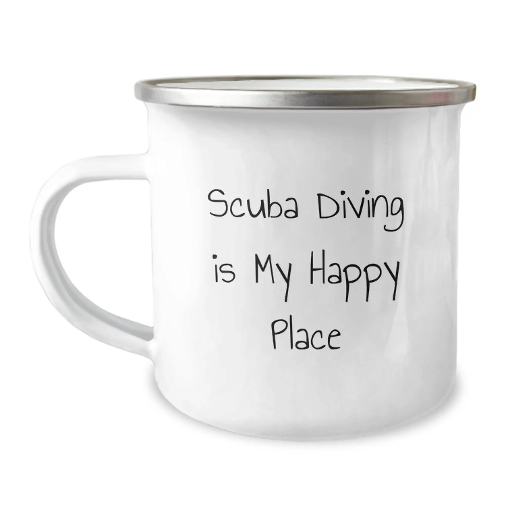 Scuba Diving Gifts from Men for the Adventure-Seeking Dad on Father's Day - 'Scuba Diving Is My Happy Place' Funny Camping Mug - Image 1