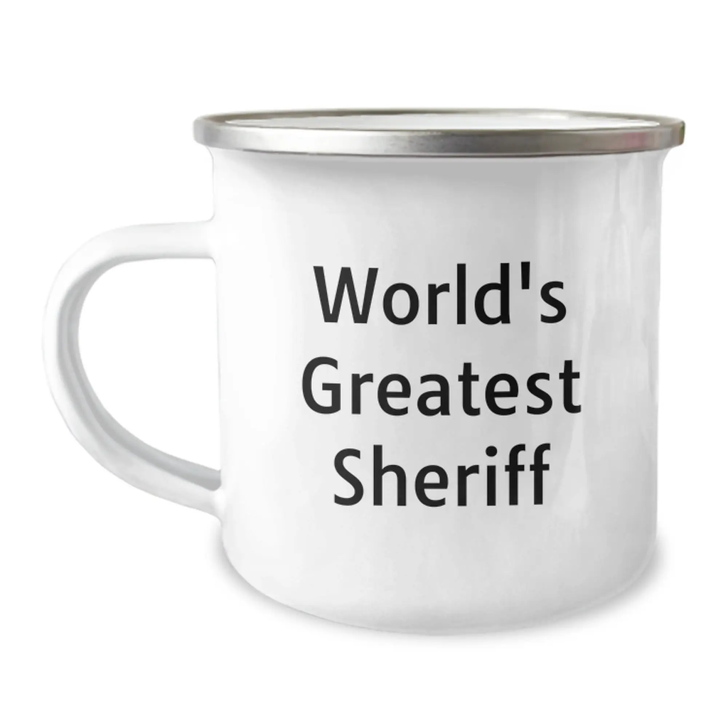 Funny World's Greatest Sheriff Camping Mug for Sheriff Husband Dad Father's Day Unique Gifts - Image 1