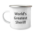 Funny World's Greatest Sheriff Camping Mug for Sheriff Husband Dad Father's Day Unique Gifts - Image 1