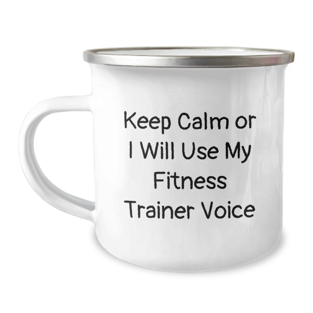Fitness Trainer Gift for Him - Keep Calm Voice Camping Mug Keepsake - Image 1