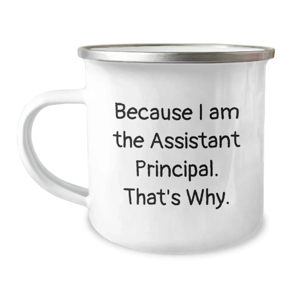 Funny Assistant Principal Gifts from Friends: Because I Am The Assistant Principal. That's Why. Graduation Camping Mug