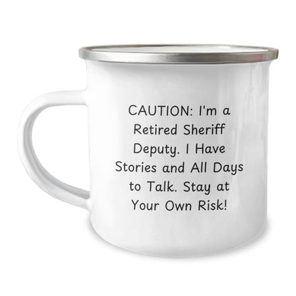 Funny Sheriff Deputy Gifts: Retirement Stories Mug for Men, Women, and Friends - Graduation Unique Gifts from Sheriff Deputy - Image 1