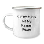 Funny Farmer Coffee Lover Camping Mug, Gifts for Farmers from Friends and Family, Birthday Unique Gifts for Men Women