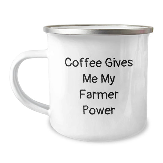 Funny Farmer Coffee Lover Camping Mug, Gifts for Farmers from Friends and Family, Birthday Unique Gifts for Men Women - Image 1