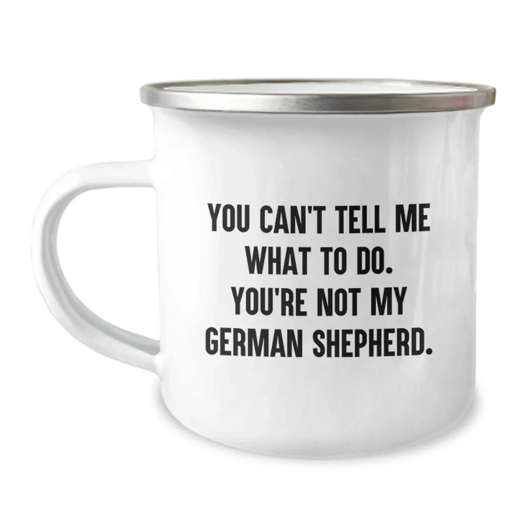 Funny German Shepherd Dog Camping Mug Gifts from Friends to Family Members on Valentine's
