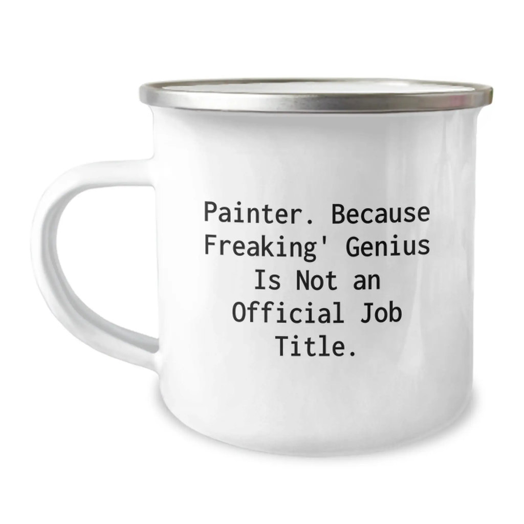 Painter Keepsake Camping Mug for Him Birthday Gift With Enamel Finish - Image 1