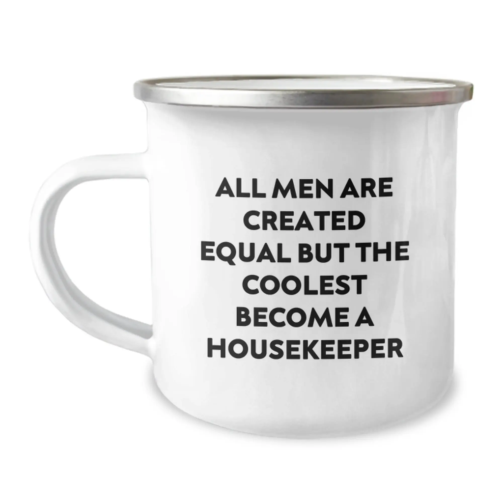 Housekeeper Inspired Camping Mug Gifts from Friends to Housekeeper Graduation Unique Present Camping Mug for Men Funny Quote - Image 1