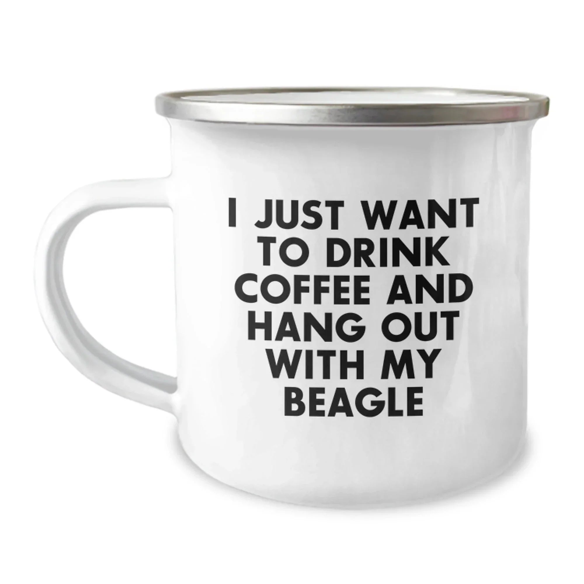 Funny Beagle Dog Gifts for Him, I Just Want To Drink Coffee And Hang Out With My Beagle Camping Mug Valentine's Unique Gifts from Men, Beagle Lover Gifts for Valentine's
