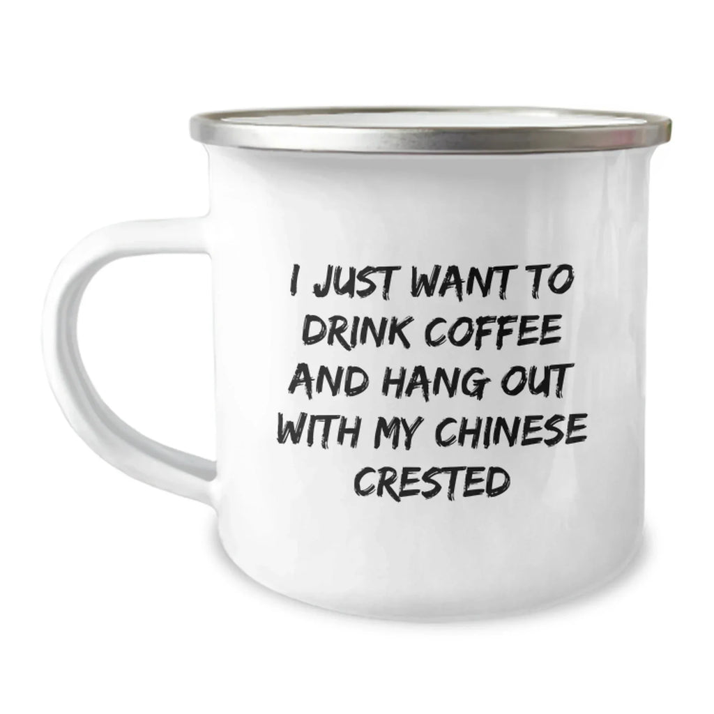 Funny Chinese Crested Dog Lover Gifts from Friends for Valentine's Unique Camping Mugs