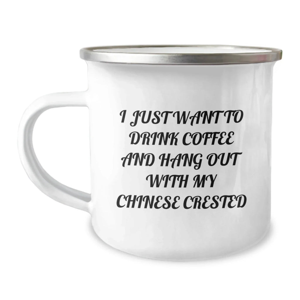 Chinese Crested Dog Lover Gifts for Him, Funny Coffee Mug for Valentine's from Men to Chinese Crested Dog Owners, Camping Mugs for Dog Parents