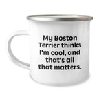 Funny Boston Terrier Dog Gifts, Birthday Unique Mugs for Men from Wife, Boston Terrier Camping Mug - Image 1
