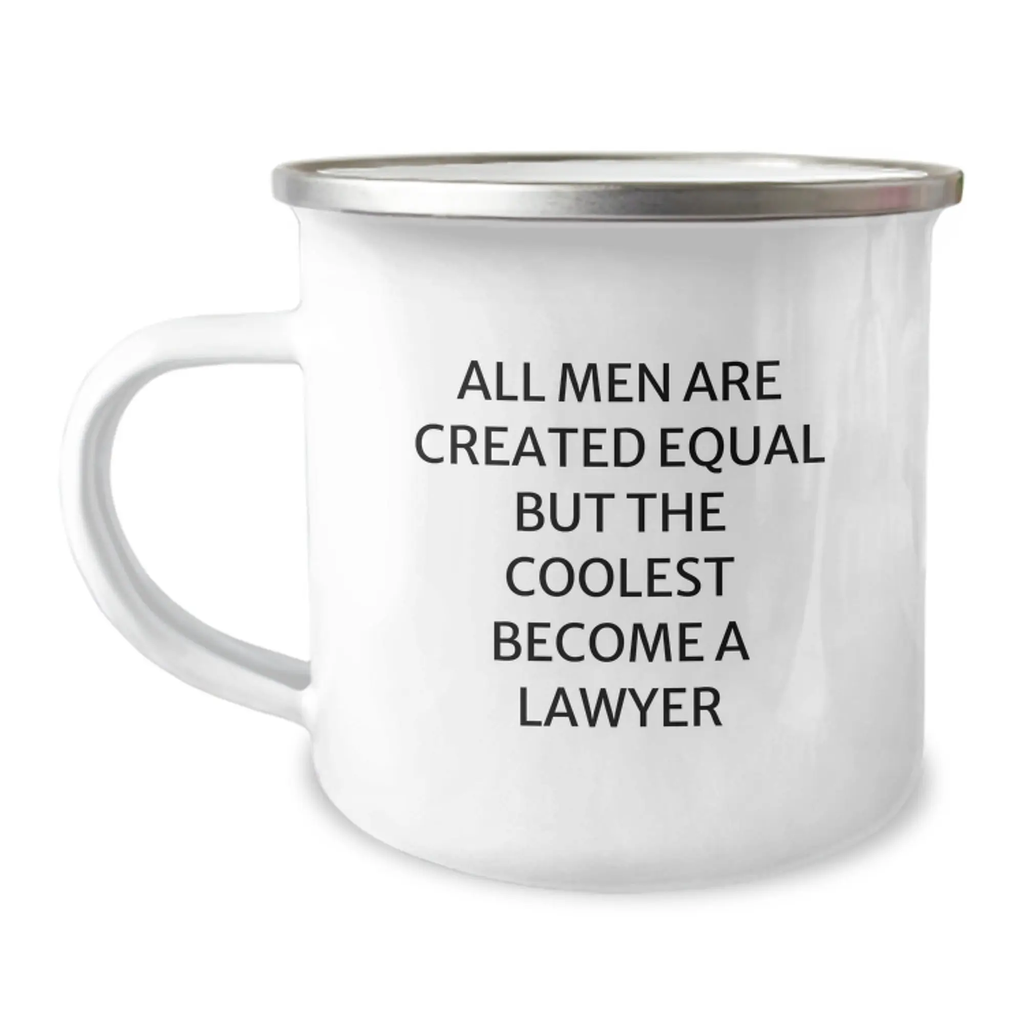Birthday Gift Camping Mug for Her Keepsake Lawyer Quote Stainless Enamel - Image 1