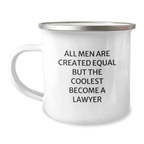 Birthday Gift Camping Mug for Her Keepsake Lawyer Quote Stainless Enamel - Image 1