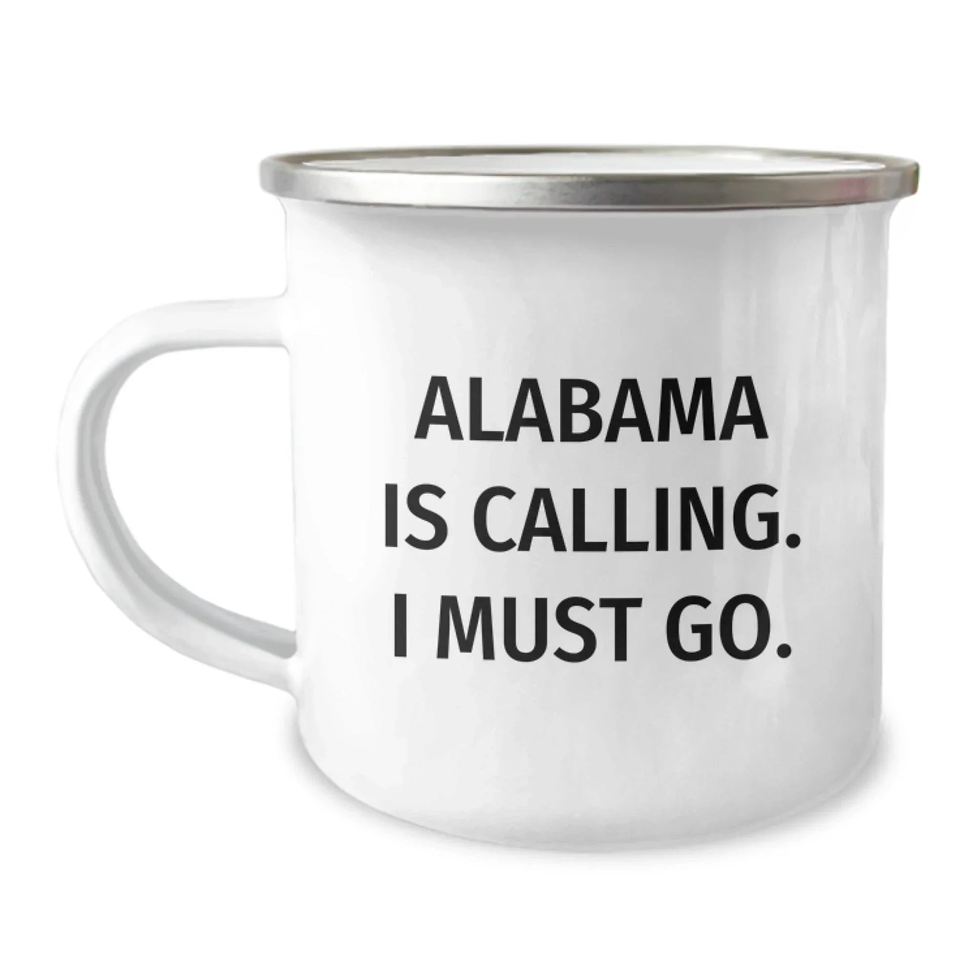 Alabama Camping Mug - Durable Stainless Steel Enamel Camp Cup With Permanent Print That Will Not Fade