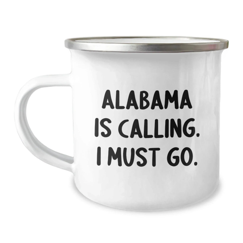 Alabama Pride Co Camping Mug - 12 Oz Stainless Steel Enamel Camp Mug With Humorous Quote