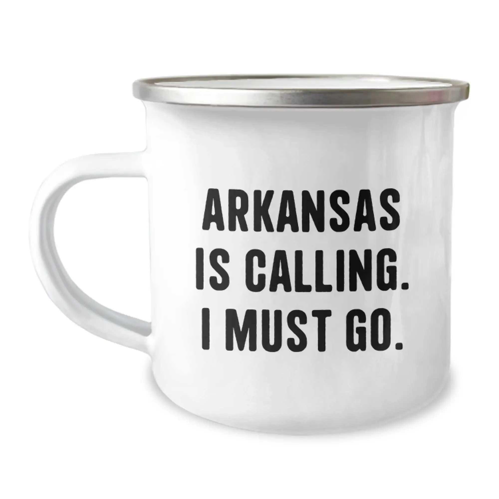 Funny Arkansas Gifts for Men Women, Birthday Unique Gifts from Friends Family, Camping Mugs with Arkansas Is Calling. I Must Go. - Image 1