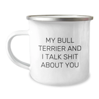 Bull Terrier Dog Lovers Funny Camping Mug, Unique Gifts for Men from Wife, Wife Gifts for Bull Terrier Dog - Image 1