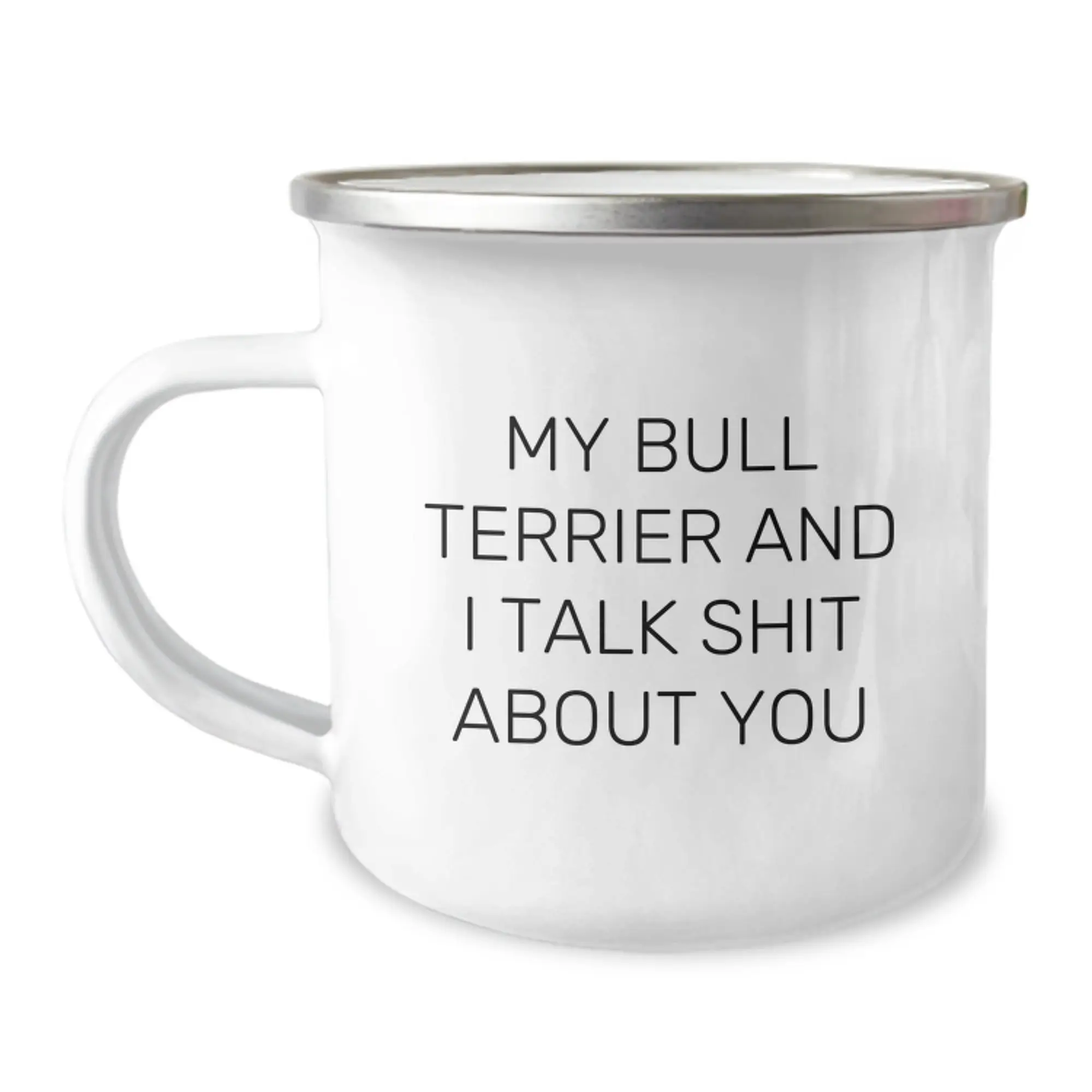 Bull Terrier Dog Lovers Funny Camping Mug, Unique Gifts for Men from Wife, Wife Gifts for Bull Terrier Dog - Image 1