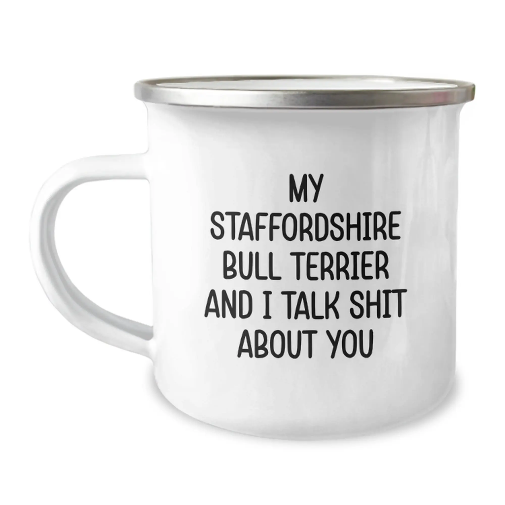 Staffordshire Bull Terrier Dog Lover Gifts for Men and Women, Funny Quote Camping Mug for Graduation, Unique Gift from Friends - Image 1